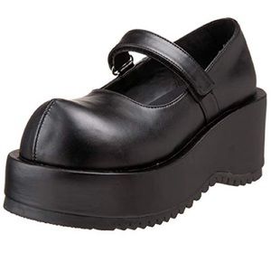Demonia Dolly Mary Jane Shoes - Black